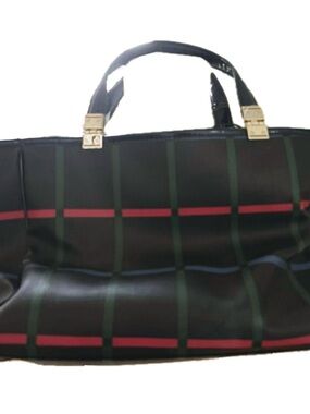 Tommy Hilfiger Black Laptop Bag with Red & Green Plaid